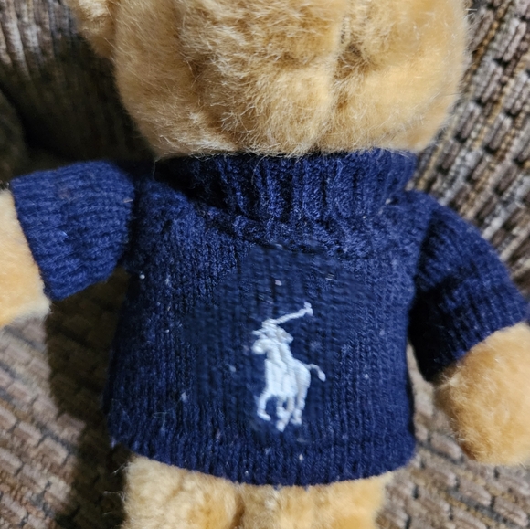 Polo Ralph Lauren Teddy Bear Plush w/Navy Blue Knit Pony Sweater 2019 Exclusive - Picture 2 of 6